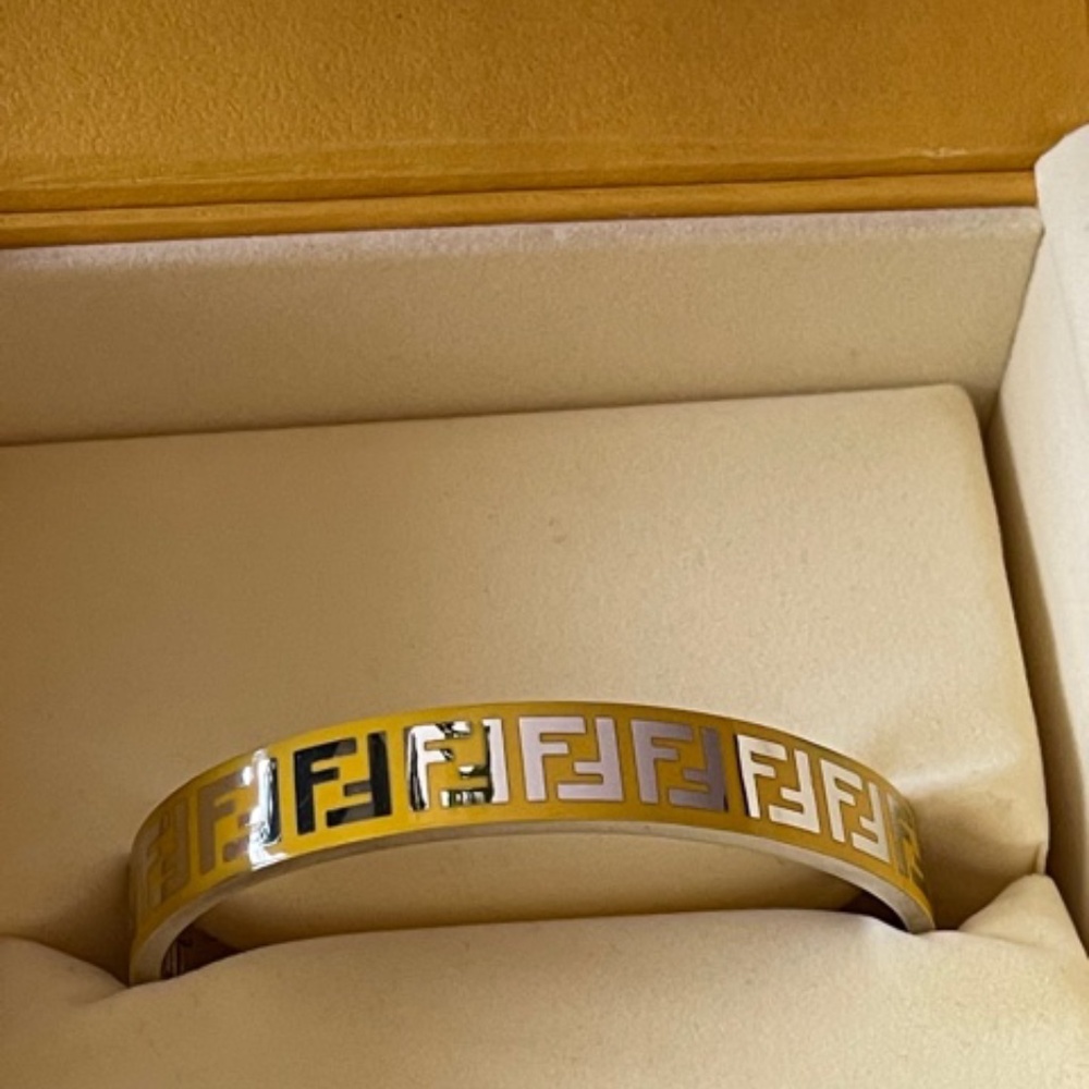 Fendi FF Bracelet, Yellow Size M